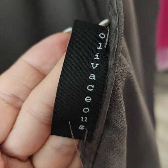 Olivaceous Grey Asymmetrical Blouse Top Size S - Picture 6 of 8